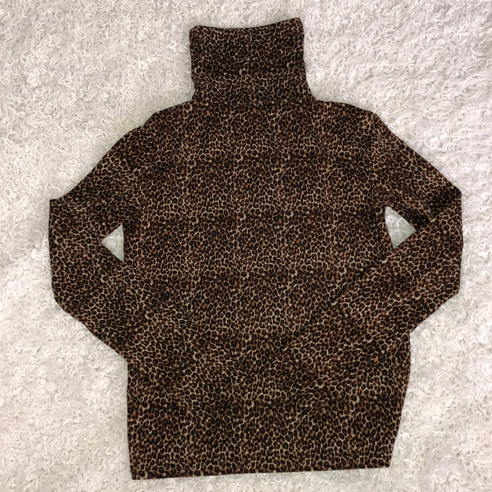cheetah print turtle neck